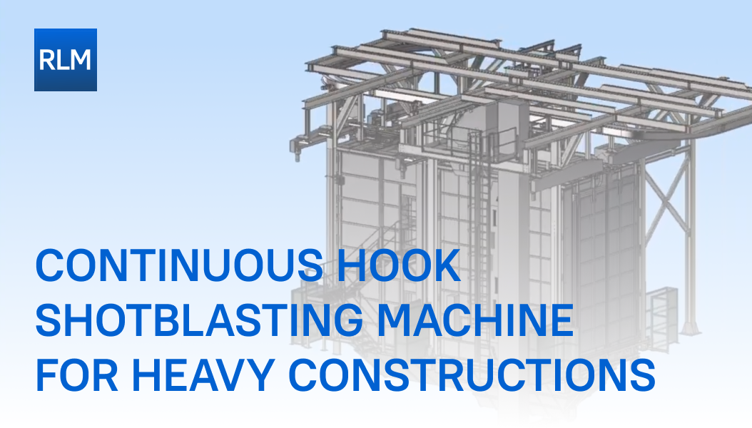 Continuous hook shotblasting machine  for heavy constructions